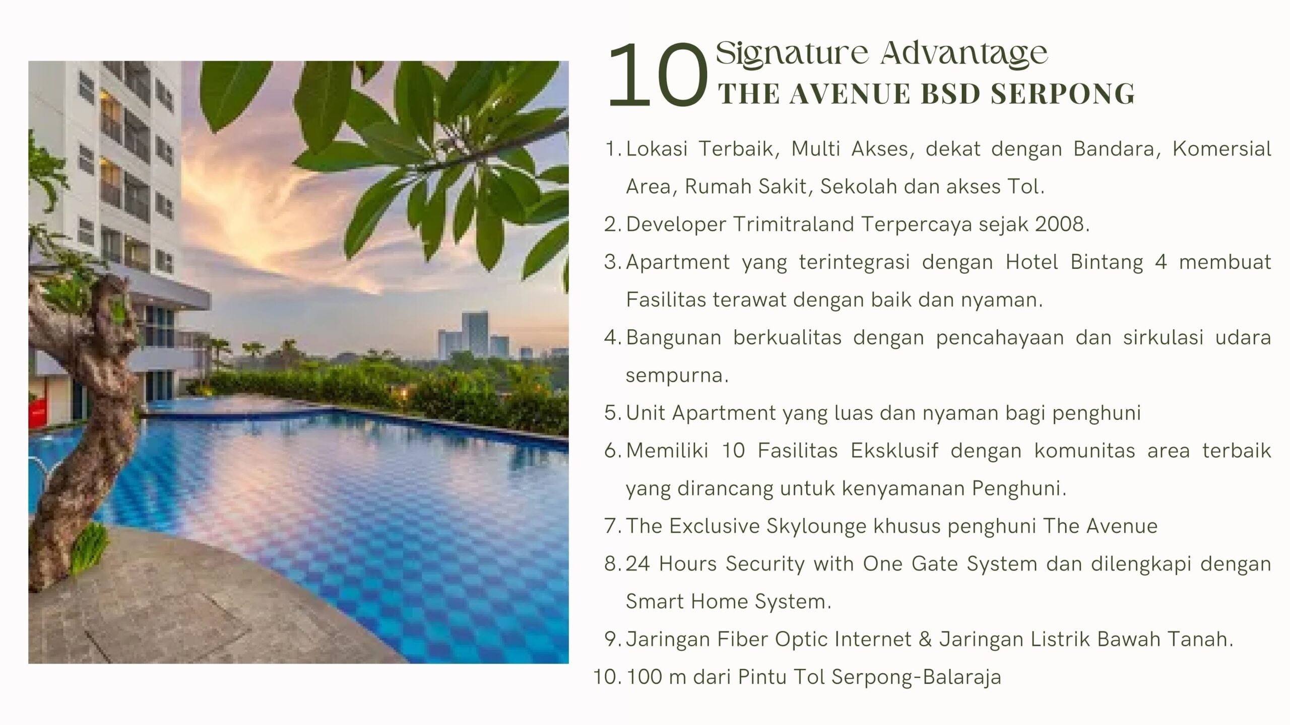 keunggulan Avenue Parkland Serpong
